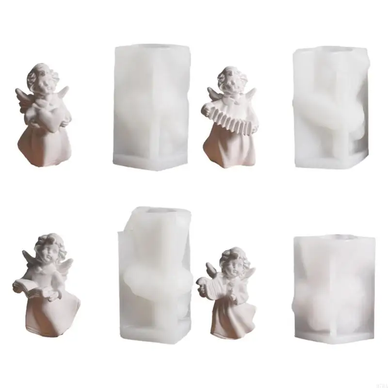 

97BA Angel Wing Silicone Molds for Candle Soap Chocolate Wedding Decoration Winged Girl Silicones Mould Baking Molds
