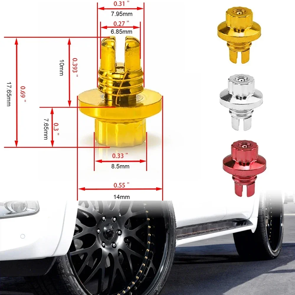 25pcs/lot Plastic Rim Lip Replacement Wheel Rivets Nuts for Wheel Cap Lip Screw Bolt Tires Sliver Red Yellow