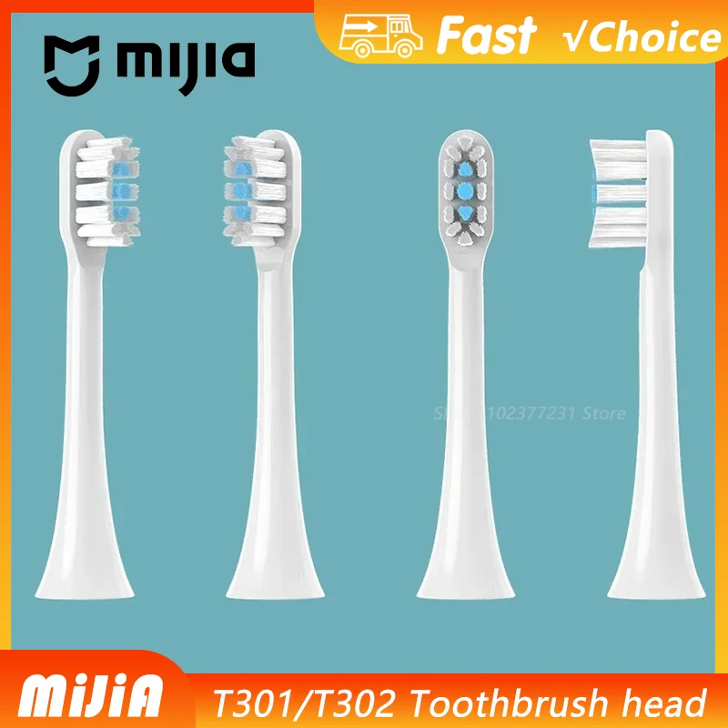 For MIJIA T301 T302 Replacement Toothbrush Heads Sonic Electric Vacuum DuPon Toothbrush Soft Bristle Brush Heads 4/8/12PCS