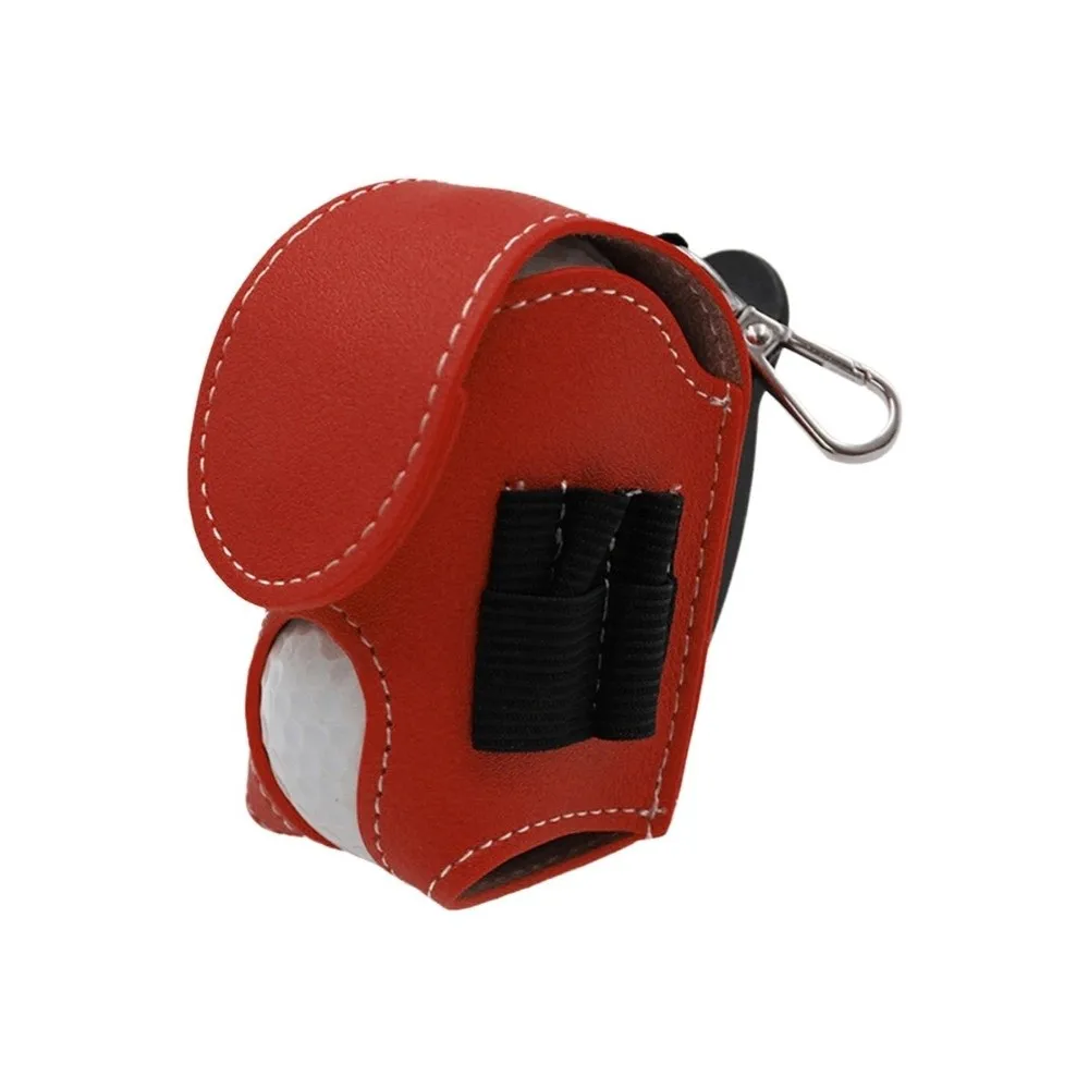 

Portable Golf Ball Pouch Waist-Hanging PU Leather Golf Waist Holder Bag Metal Buckle Waterproof Mini Golf Ball Bag Outdoor Golf