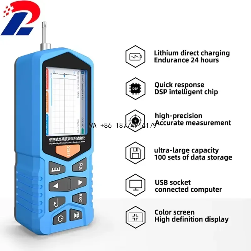 wmwmnu OLED Digital Display Surface Roughness Tester 0.001um Precise Data Connect PC Printer Factory Lab Surface Roughness