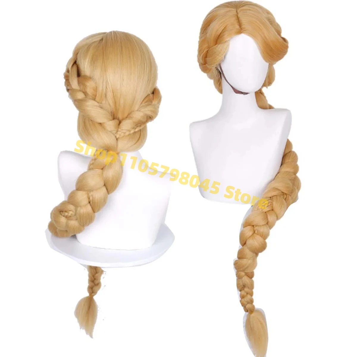 Princess Tangled Rapunzel Cosplay Wig Golden 120cm Long Braid Synthetic Wig Halloween Stage Show Cosplay Hair Accessory