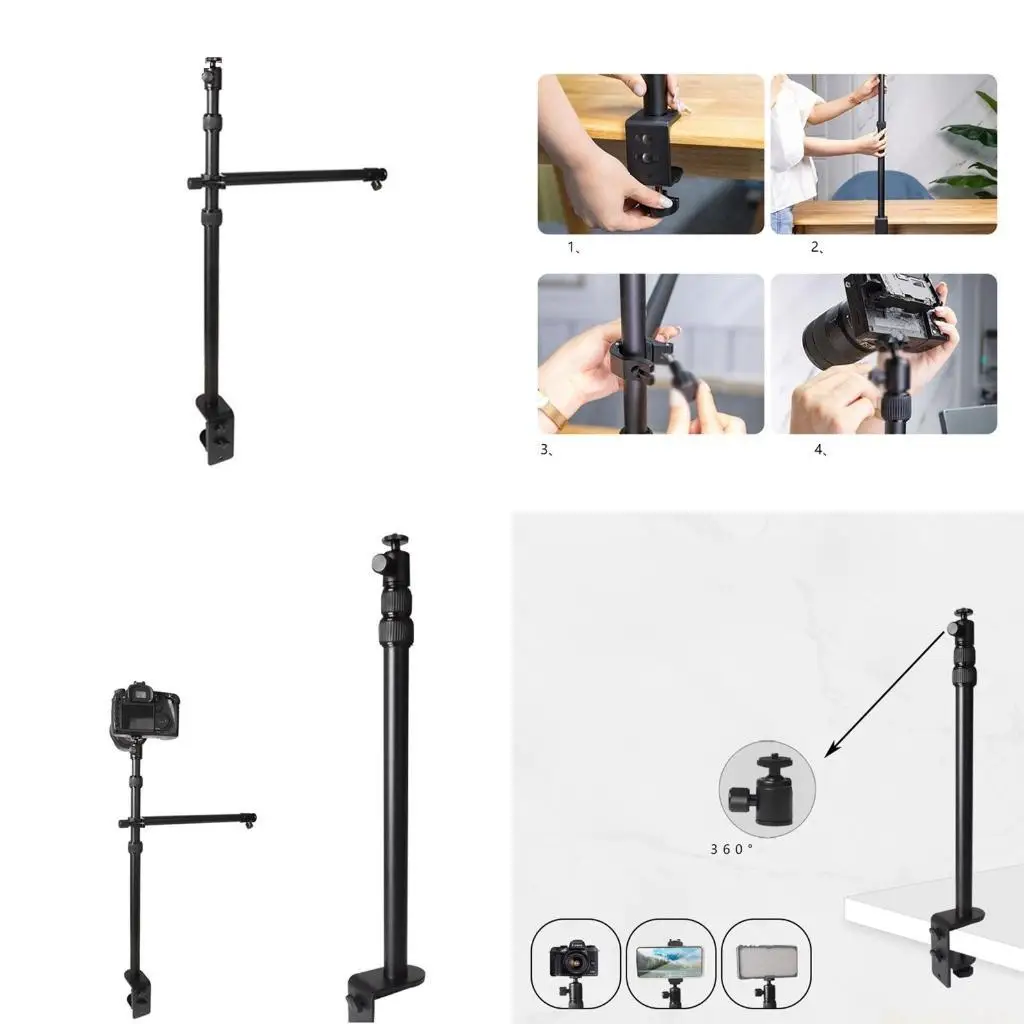 

F62C Телескопическая подставка для настольного телефона, держатель для планшета, поворот на 360 градусов для прямой трансляции