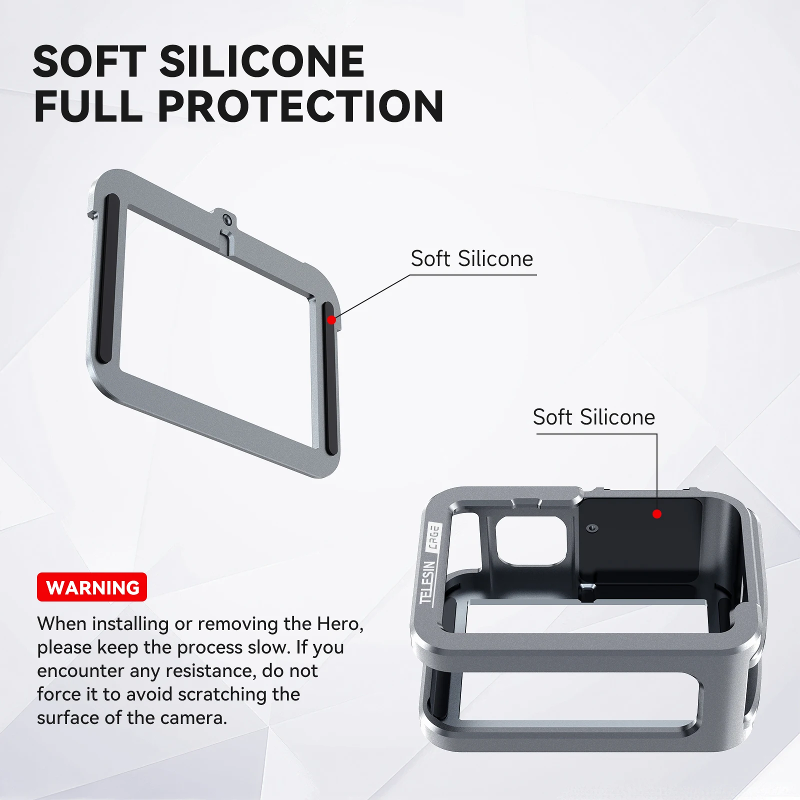 Original TELESIN Aluminium Alloy Frame Case For Gopro Hero 9 10 11 12 13 Vertical shot Low Weight Protective shell - Image 4