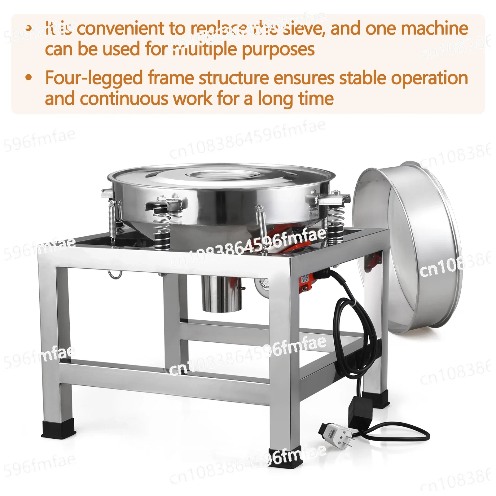 Vibrating Screen Sieve Powder Machine Stainless Steel Small Electric Sieve Filter Medicine Powder Vibration Screening Machine