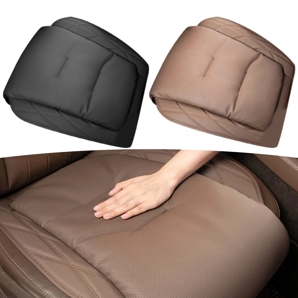 Breathable Cushion Breathable Leather Seat Brown Leather Seat Cover Optimal Back Support Perfect Fit Easy To Clean