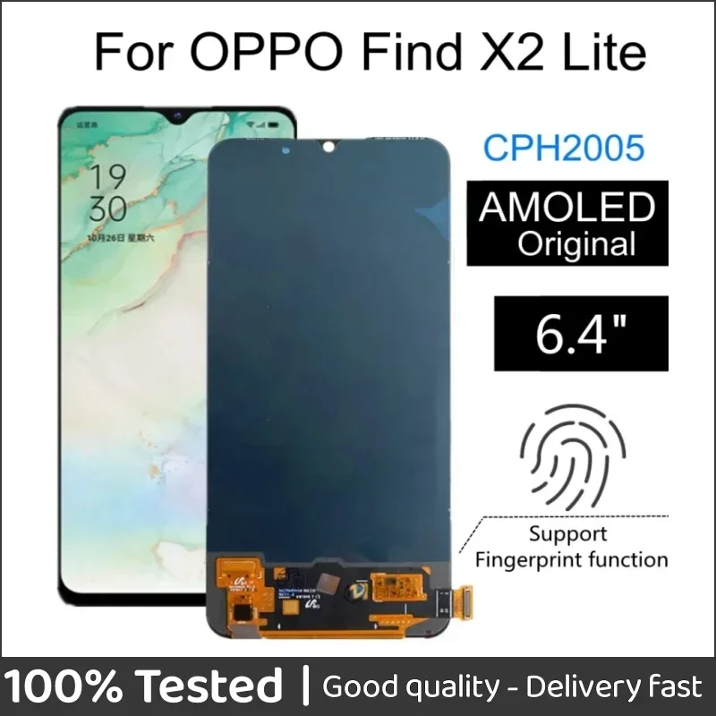 

6.4" AMOLED For Oppo Find X2 Lite LCD Display Touch Screen Digitizer Assembly For OPPO CPH2005 lcd find X2 Lite 5G Global