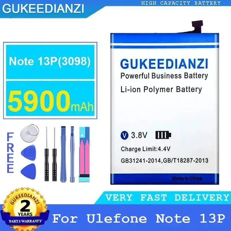 

Аккумулятор мобильного телефона 5900 мАч, долговечный для Ulefone Note 13P 3098