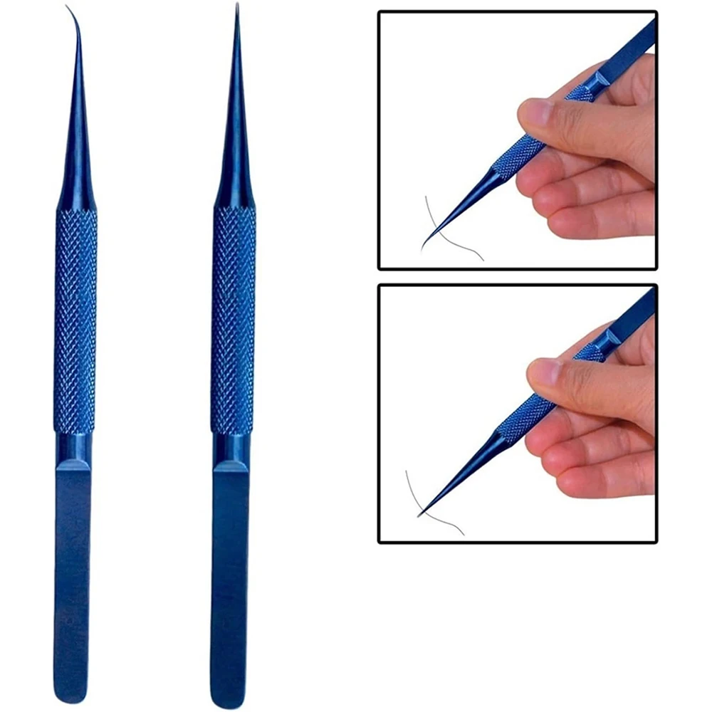 2PC Tweezers Titanium Alloy Tweezers Professional Repair Fingerprint Fly Line Phone Motherboard Precise Antimagnetic Electronics