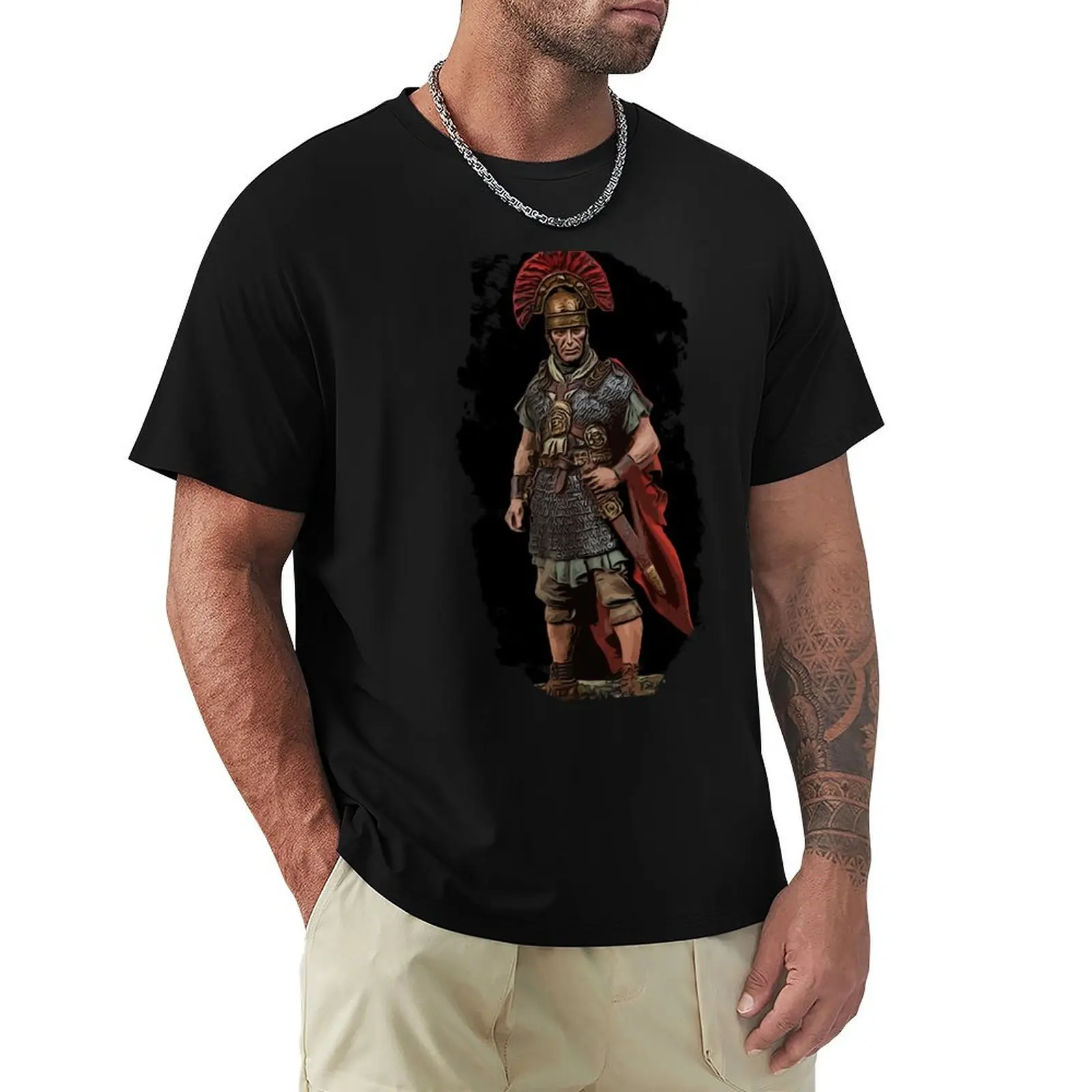 Ancient Roman Centurion T-Shirt Novelty Print Casual Tee Shirt