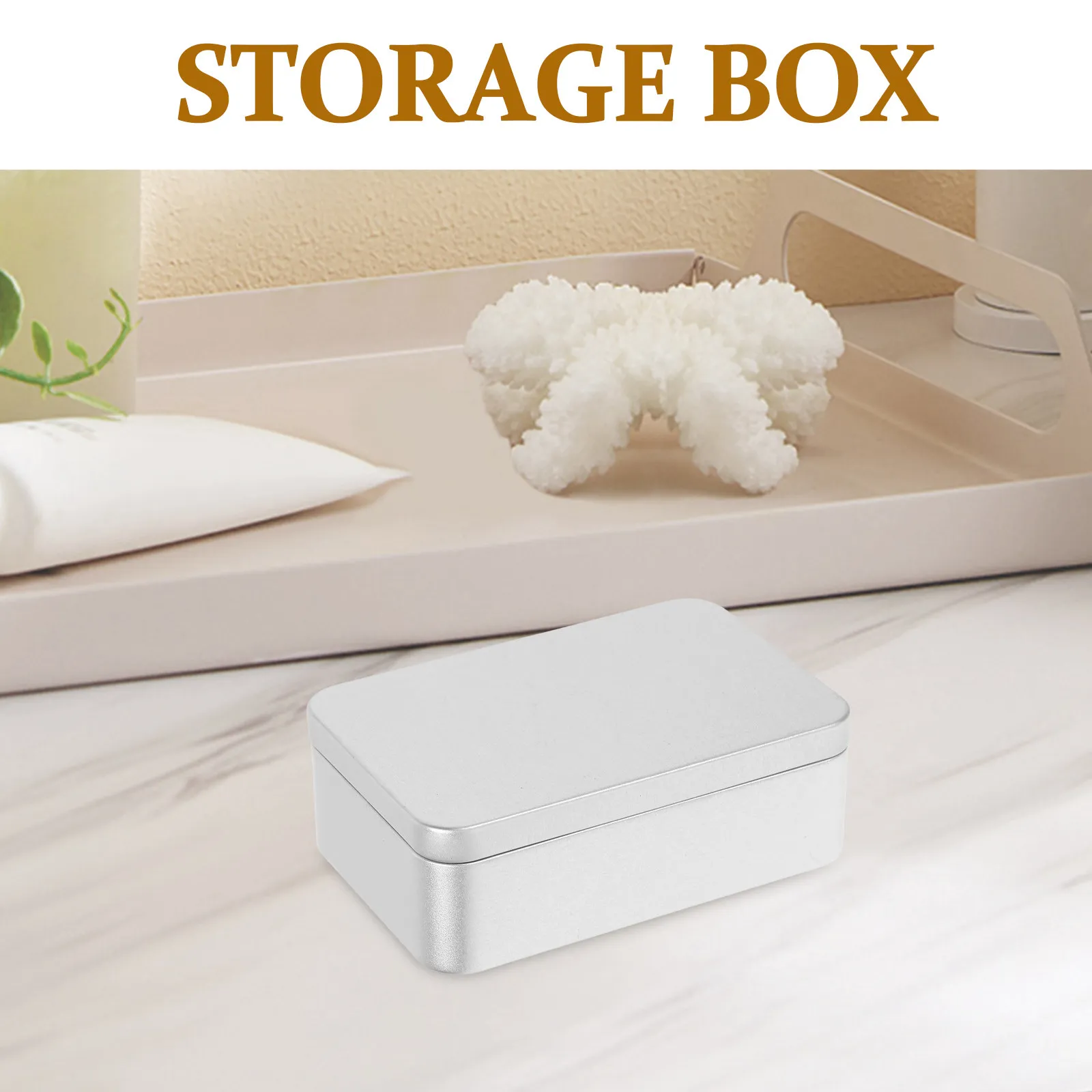 Multipurpose Tinplate Storage Box Compact Lightweight Organizer for Sewing Tools Coins Photos Cards Board Games Craft Supplies