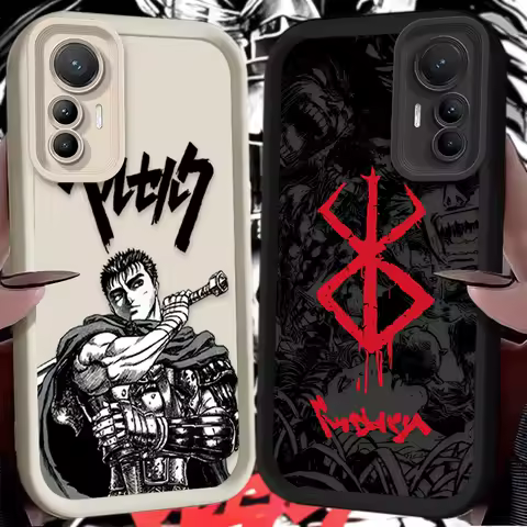 Berserk Guts Comics Case For Xiaomi Poco X7 X6 X5 F6 F5 F3 X3 NFC M6 Pro 4G Mi 14 13 12 11 Lite 5G 13T 12T 11T 14T Pro Back Capa