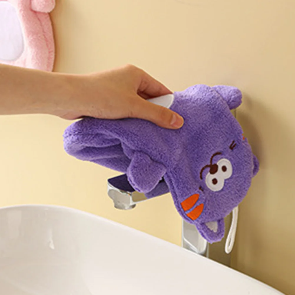 

Coral Fleece Towel Hanging Super Absorbent Quick Dry Bathroom Kitchen Towel Cute Cartoon Household Hand Drying