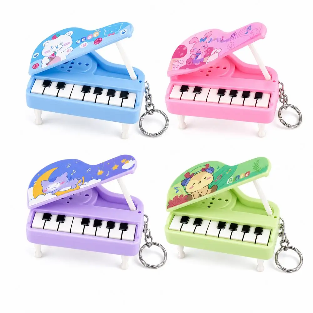 Gifts Playable Keys Mini Piano Keychain Foldable Plastic Musical Keychain Cartoon Pattern Keyboard Keychain Music Play