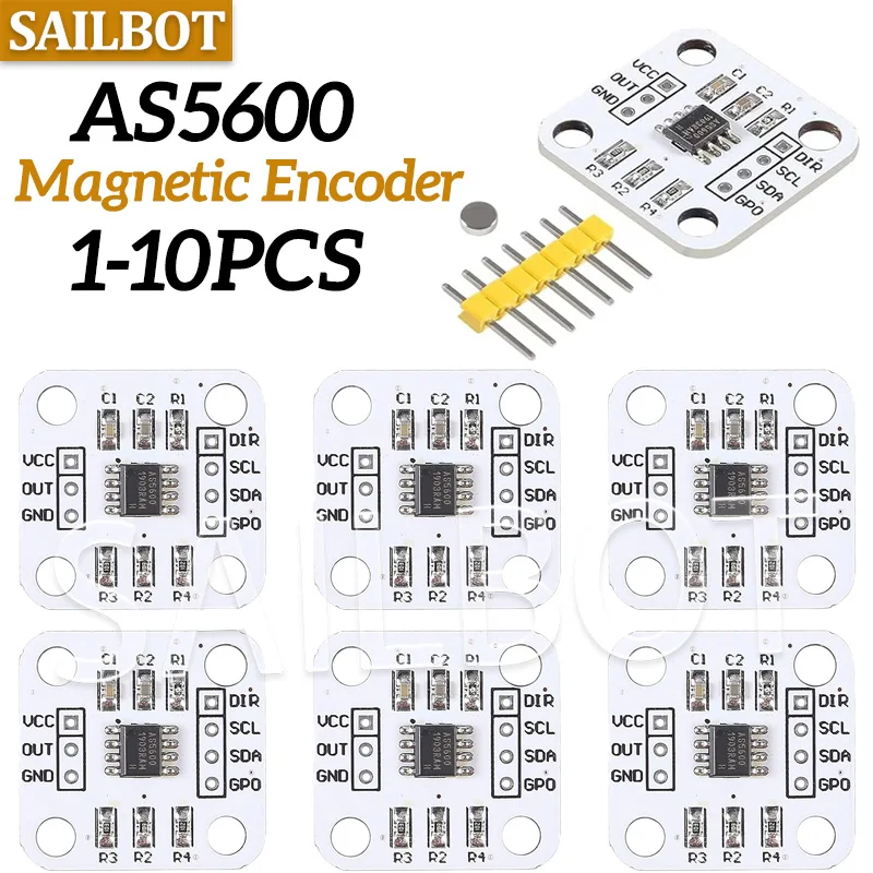 AS5600 Magnetic Encoder 12bit 3.3V High Precision Magnetic Induction Angle Measurement Sensor Module
