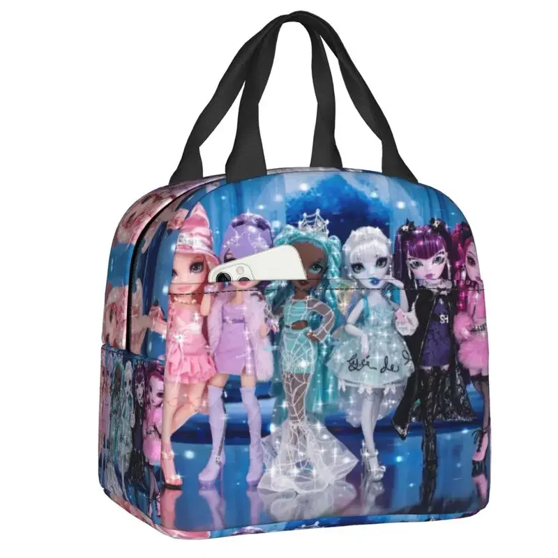 Cute Rainbow High Girls Insulated Lunch Bag for Outdoor Picnic Thermal Cooler Bento Box Women Children Food Container Tote Bags