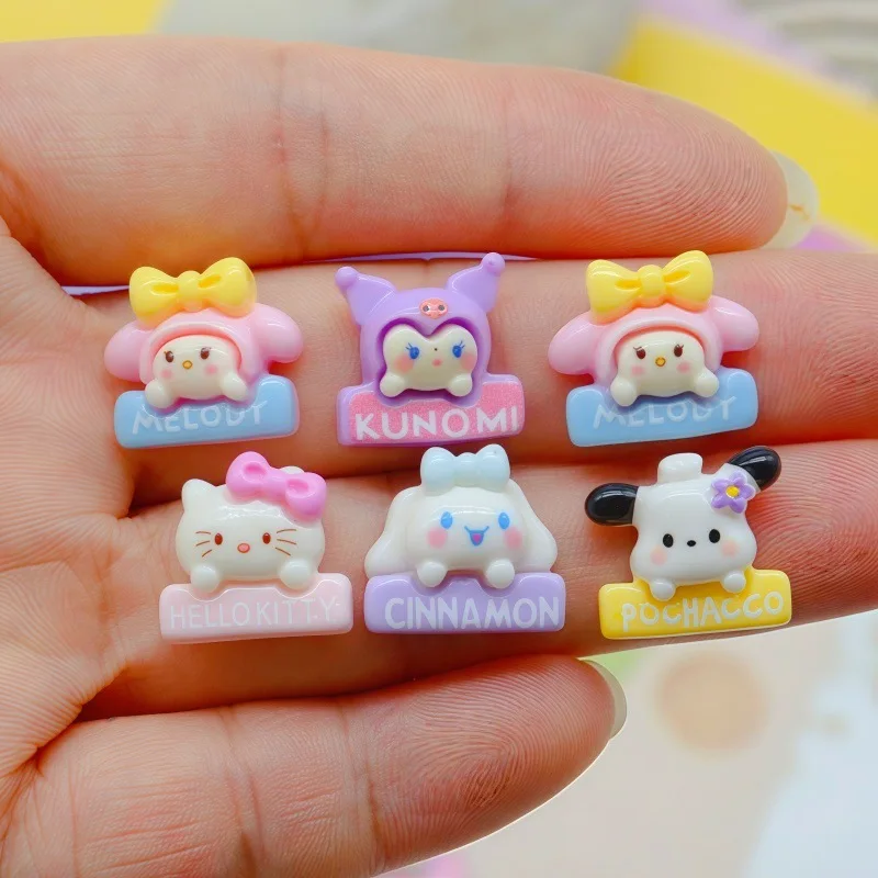 

50 шт./упак. глянцевые подвески из смолы с надписью «Hello Kitty»-милый 3D декор для дизайна ногтей, кавайные аксессуары для ногтей «сделай сам» для творческого маникюра