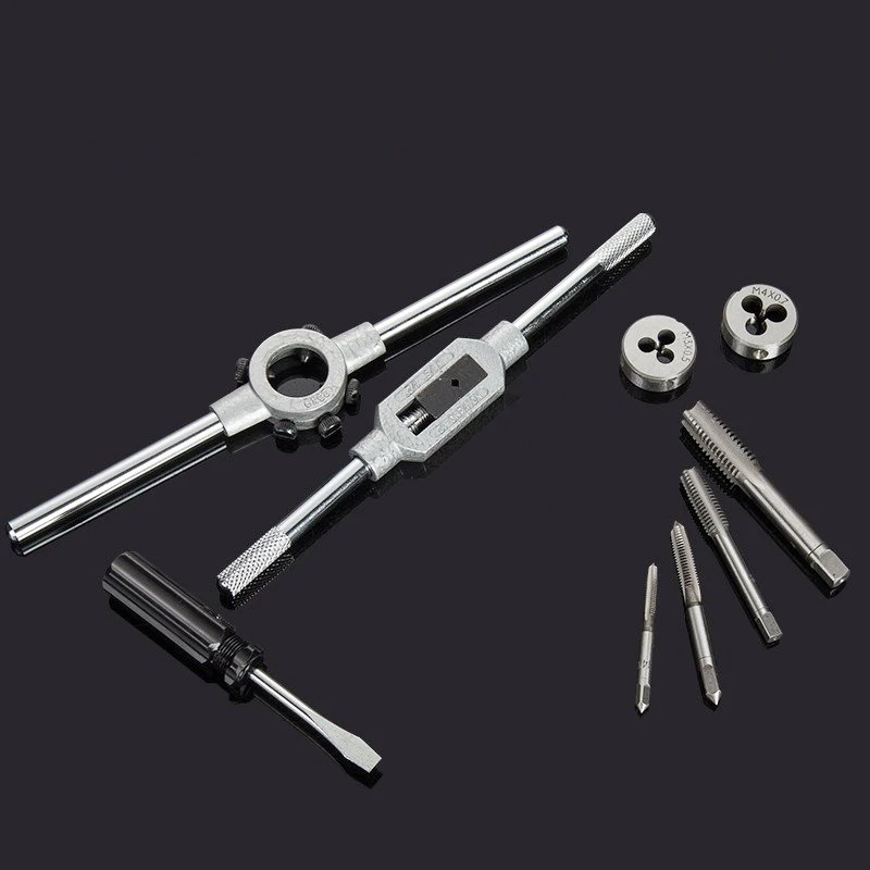 Imagem -03 - Metric Tap And Die Conjunto para Cortar Roscas Externas e Internas Combinação de Titânio de Aço de Alta Velocidade 110 Pcs