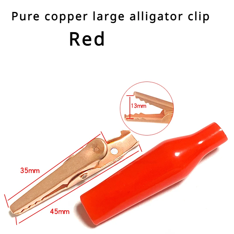 Pinces crocodiles à double extrémité pour test électrique, connecteurs de fil de cavalier, connecteurs de câble, 45mm
