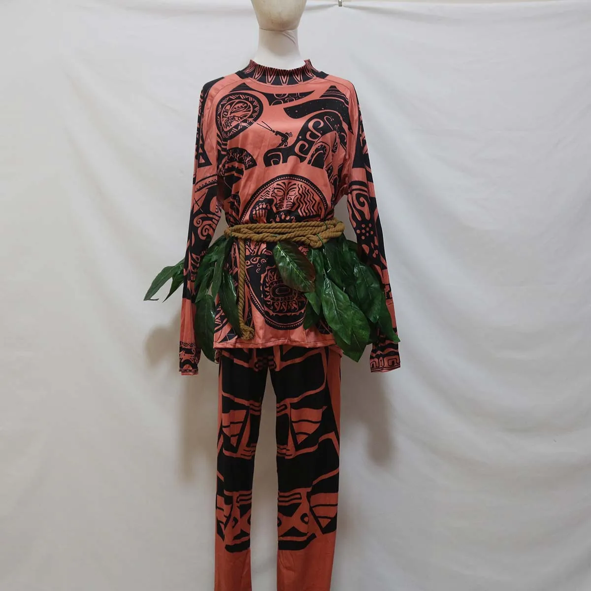 Halloween Carnival Party Cosplay Kid Adult Men Moana Maui Tattoo Suit Costume