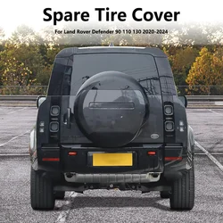 High Quality Spare Tire Cover For Land Rover Defender 2020 2021 2022 2023 2024 90 110 130 Car Accessories Bright Black Style