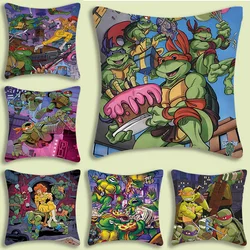 N-Ninja Turtles Pillow Covers Cartoon Sofa Decorative Home Double-sided Printing Short Plush Cute Cushion Cover