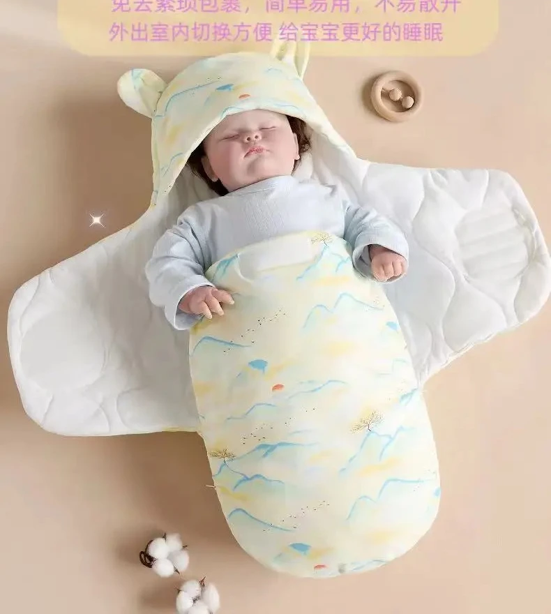 Newborn Baby Quilt Autumn Winter Style Cartoon Single Room Package Wrapped Quilt Cover Animal Pattern Pure Color Velvet Material