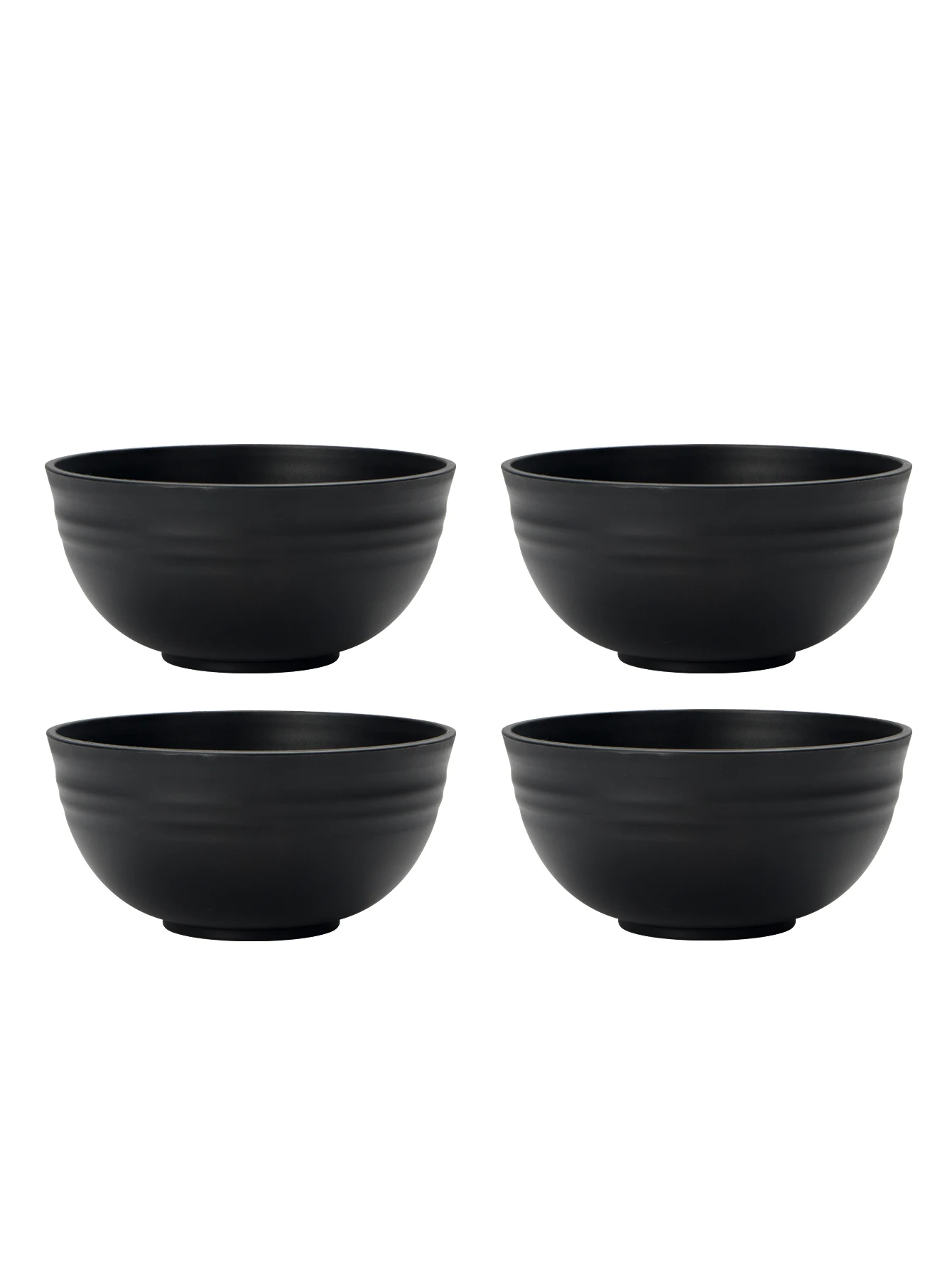 4/6/8pcs  Black grain bowl Reusable household plastic dinner bowl can hold food dessert grain outdoor camping bowl