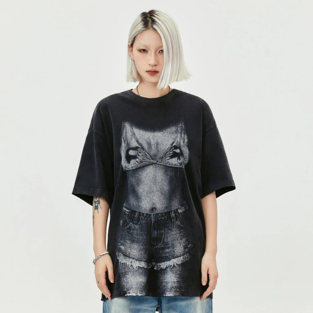 Oversized Loose T-shirt For Women T Shirts Harajuku Punk Grunge Vintage Short Sleeve Y2k Tops 2024 Summer Streetwear Gothic Tees