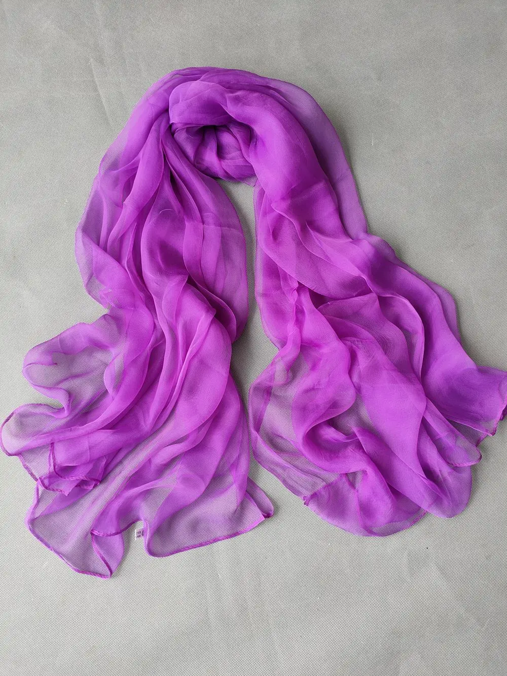 [BYSIFA] New Purple Silk Scarf Spring Fall Accessoires Winter Large Size Long Scarves Summer Women Elegant Beach Shawl 170*100cm