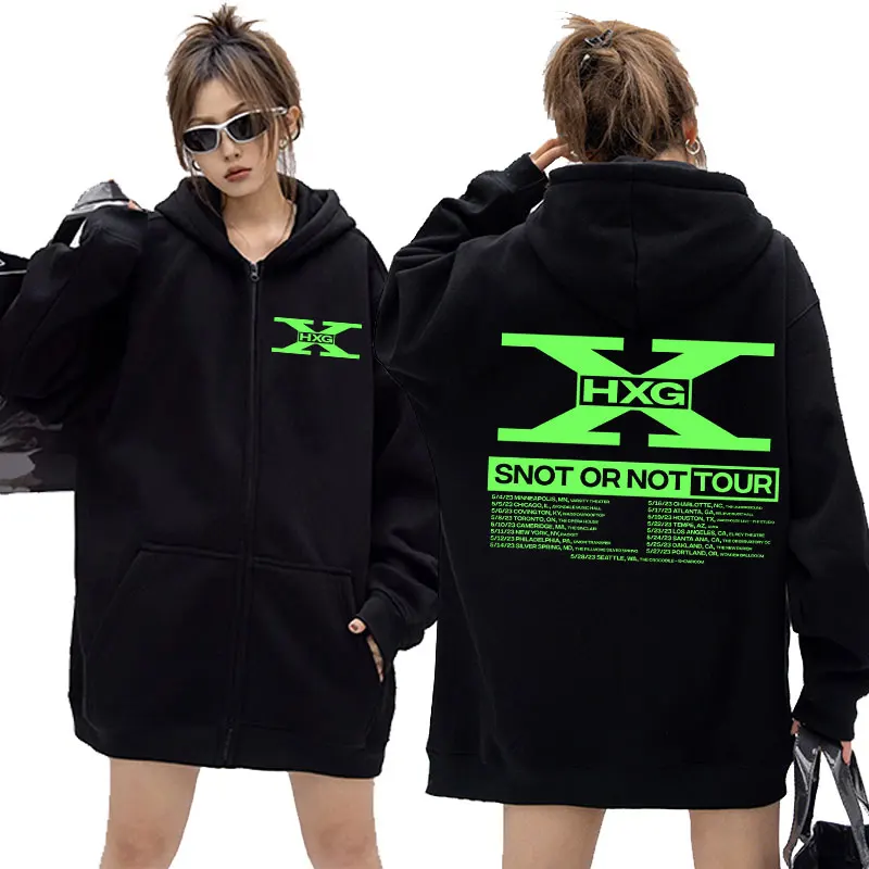 

HXG Print Zipper Hoodie Rapper Homixide Snot or Not Zip Up Jacket Men Hip Hop Sweatshirt Unisex Homixide Gang Fashion Streetwear