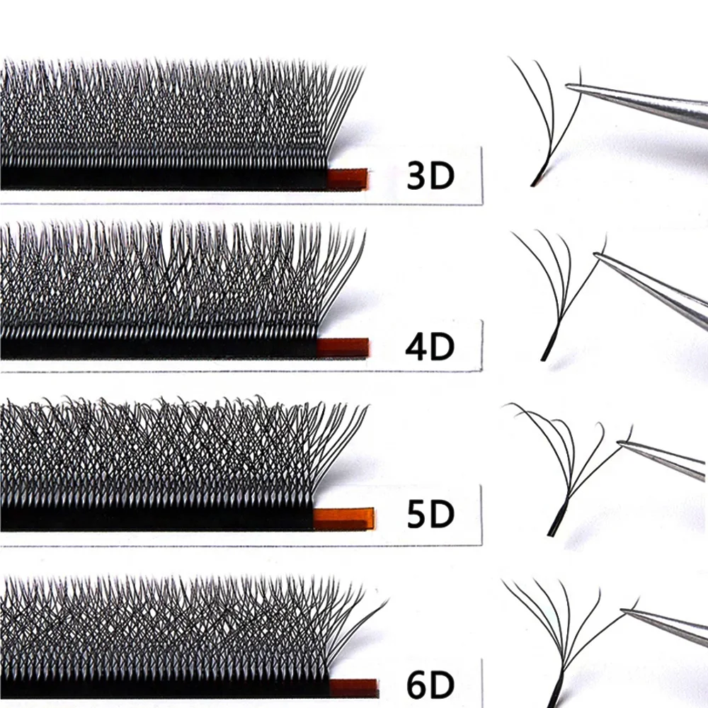 Qbeautylashes Curl C/D W Shape 3D 4D 5D 6D 8D Eyelashes Extension YY Volume Lash 12 Rows Premade Fans Faux Mink Bloom Lash