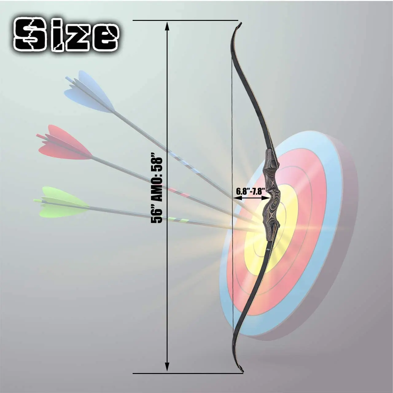 Onebows 58inch Takedown Recurve Bow Bamboo Limbs Archery Right and Left Handed Riser Bow for Hunting Target Shooting 30 65Lbs