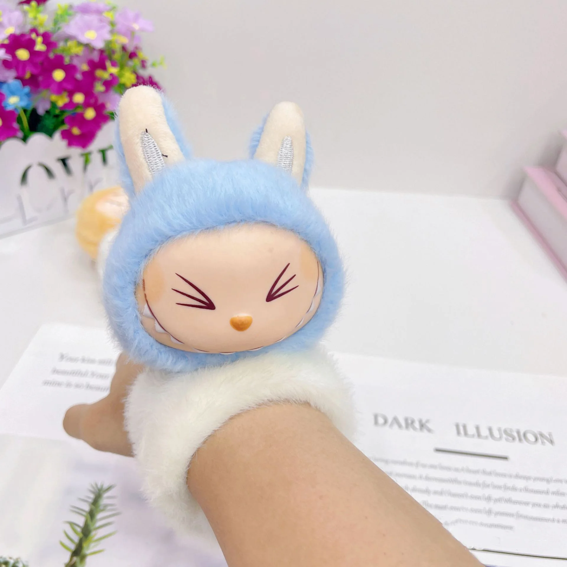 New Anime Figure Labubu Bracelets Plush Toys Cartoon Monsters Doll Cute Lopunny Ring Children's Wrist Ornament Model Girl Gifts