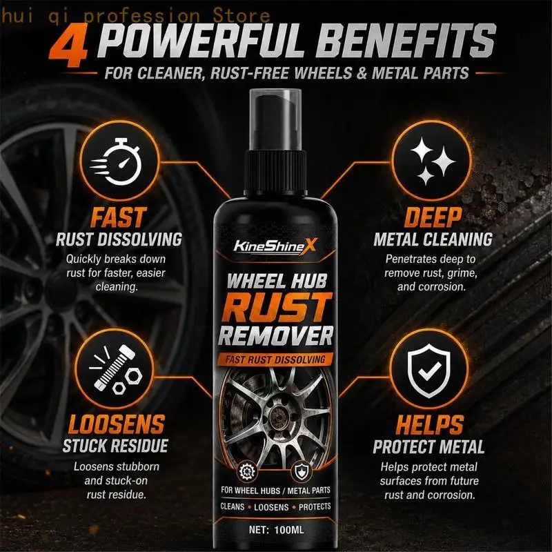 Brake Dust and Corrosion Cleaner 50/100Ml Rust Remover Sprayer for Vehicle Wheel Hub, Metal Parts Cleaner H8WE