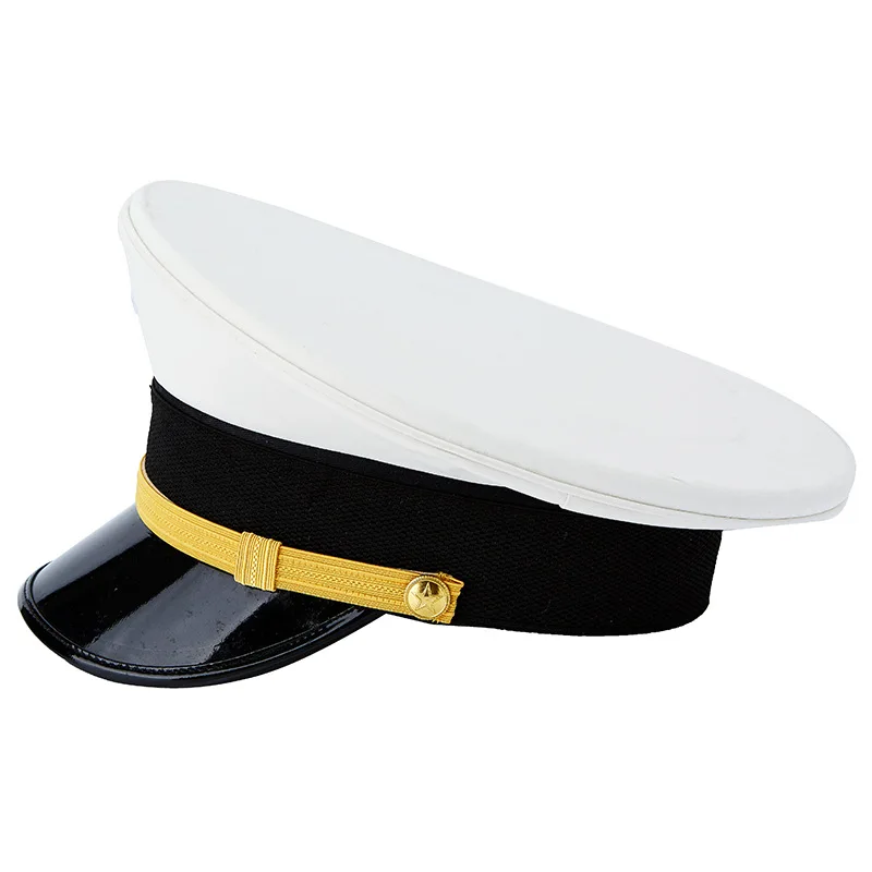 1 Piece 54-60Cm Security Apparel Accessories Guard Hat Cap Men Military Captain Flat Top Stage Hat Women Police  Cotton