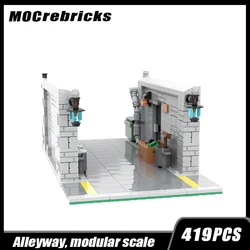 MOC-158244 City Street View Alley Modular Buildings Building Block Assemble Model Brick Toy Children's Christmas Gifts