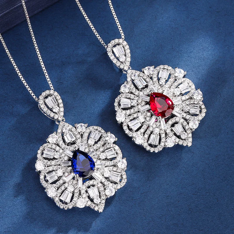 

Ювелирные изделия с медной основой и золотым покрытием, ожерелье с подвеской в форме капли воды с разноцветными драгоценными камнями в европейском и американском стиле, май.