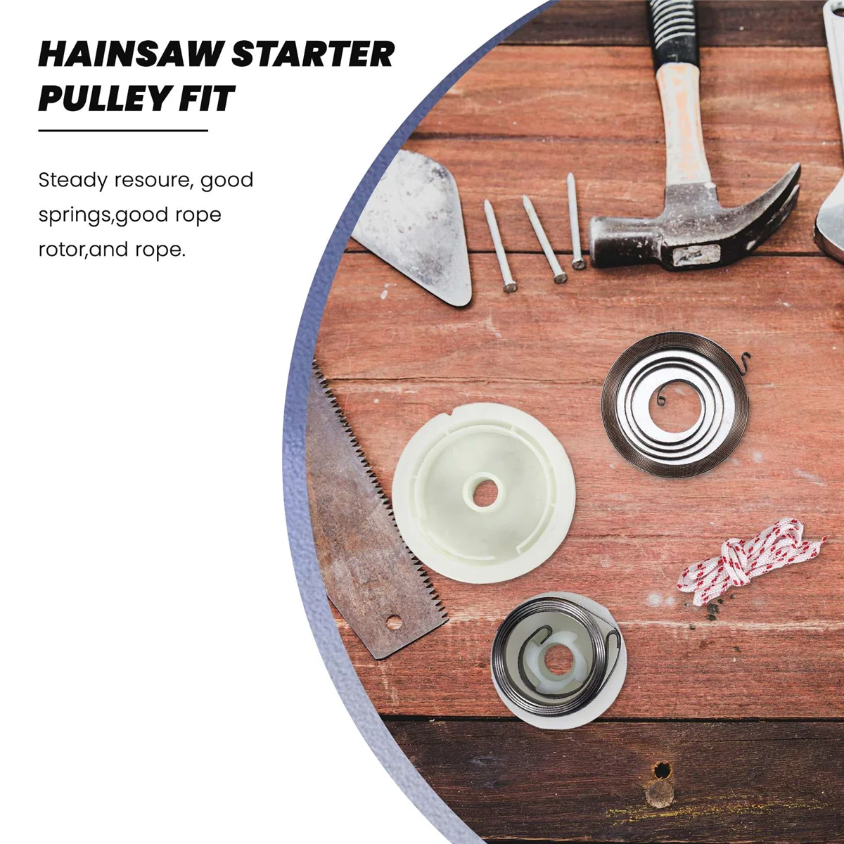 AT77 5200 5800 52Cc 58Cc per motosega cinese Easy Starter Recoil Spring Puleggia Corda Kit di riparazione Seghe a gas