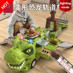 New Dinosaur Play Vehicle Game Boy Car music Carrier Truck Children Montessori Racing with Mini festival birthday Kid gift Toy