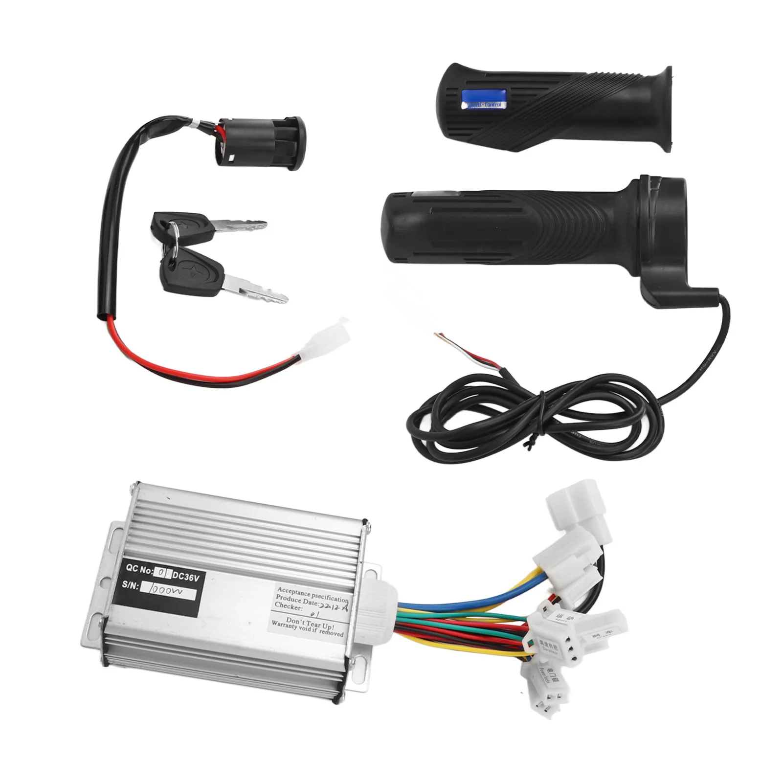 36V 1000W Brushed Motor Controller Throttle Grip Set with Electric Power Lock Electric Bike Conversion Kit