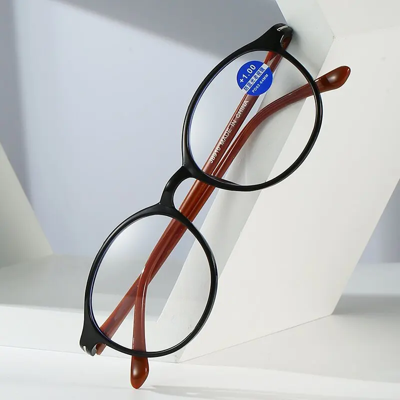 Lunettes de Lecture Vintage Anti Lumière Bleue, Presbytes, Monture Complète Ronde, + 1.0 + 1.5 + 2.0 + 2.5 + 4.0, pour Homme et Femme