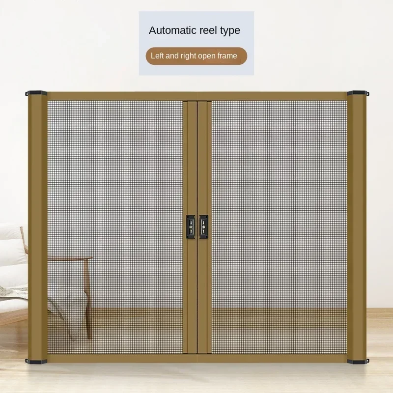 Factory Direct SalesRemovable And Washable Invisible Screen Window Reel Type Up And Down Pull Push