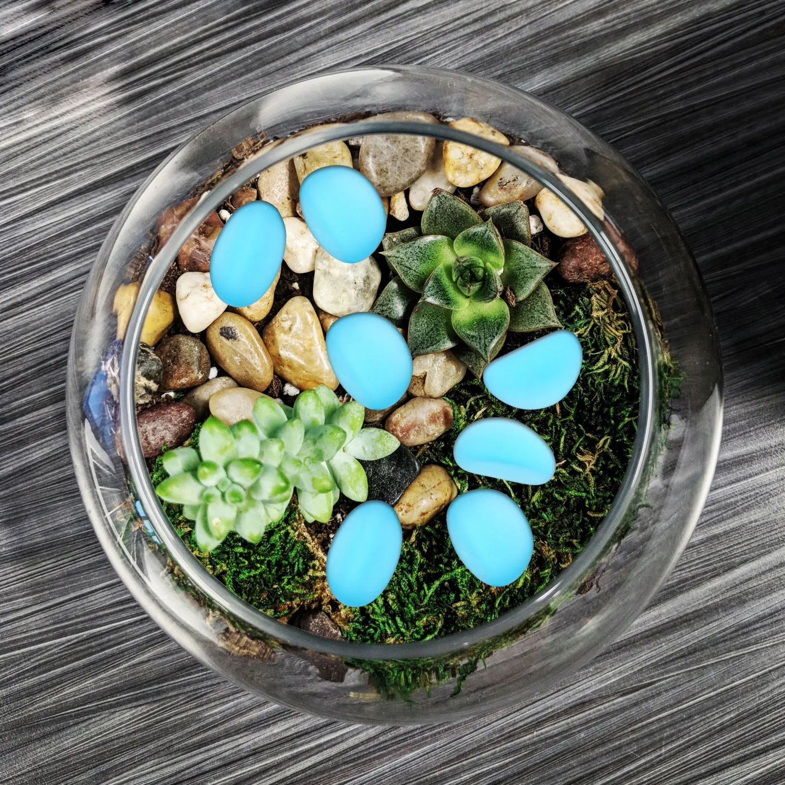 

2 Bags 500g Frosted Sea Blue Decorative Stones for Fish Tank L scaping Easy Clean Glass Gravel Vase Pond Garden nament Aquarium