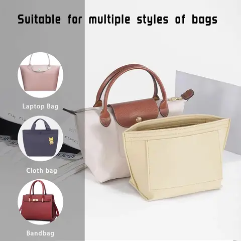 Filtväska med insatsfoder passar LongChamp Tote Support Fodrad förvaringsväska för kosmetika 10 best sales cloe-väska - №5