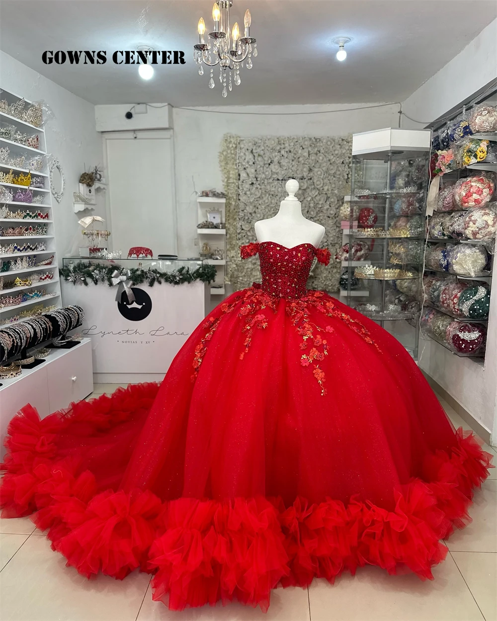 Engaging Red 15 Quinceanera Dresses 2025 Beaded Lace Appliques Tulle Ruched Train Ball Gown Mexico Wedding Dress Customized