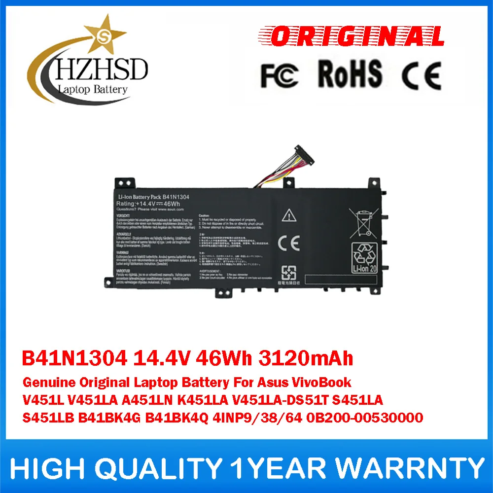 

B41N1304 14.4V 46Wh 3120mAh Genuine Original Laptop Battery For Asus VivoBook V451L K451LA V451LA-DS51T S451LA S451LB B41BK4G