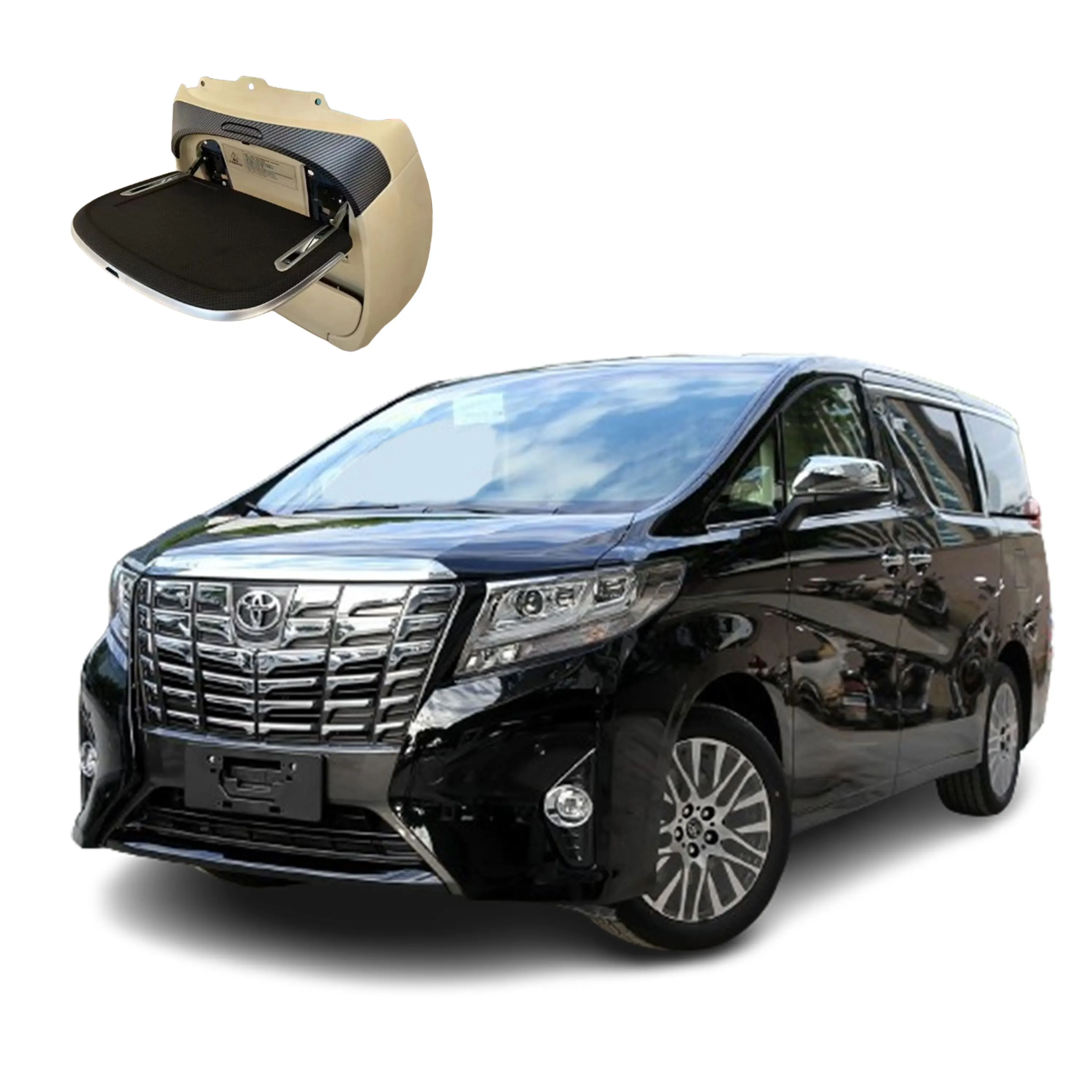 

2023 New Design Alphard 30 & 35 Series Manual Adjustable Tray Table Folding Chair Back With Interior Accessories