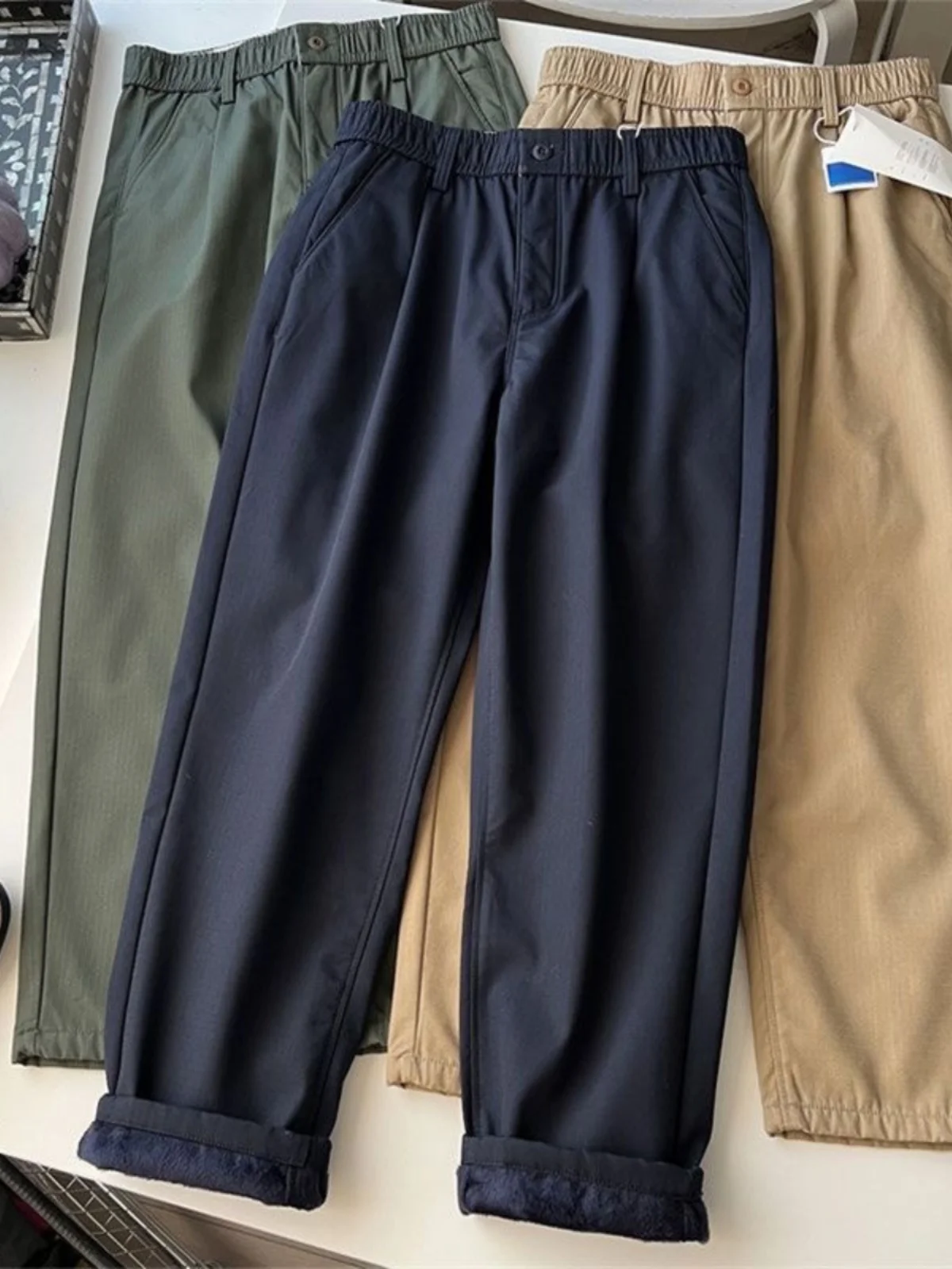 

Men's Tee-Proof Fce-Lined Outdoor Hiking Pants Winter Windproof Waterproof Stain-resistant Wear-resistant Casual Trousers