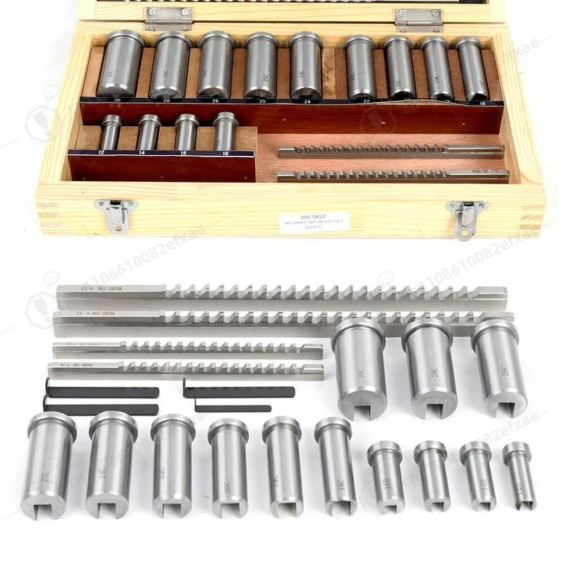 Industrial Metric Broach Tool Kit 22‑Piece, Keyway Push Broach, Custom Non‑Standard Involute Spline Push Broach